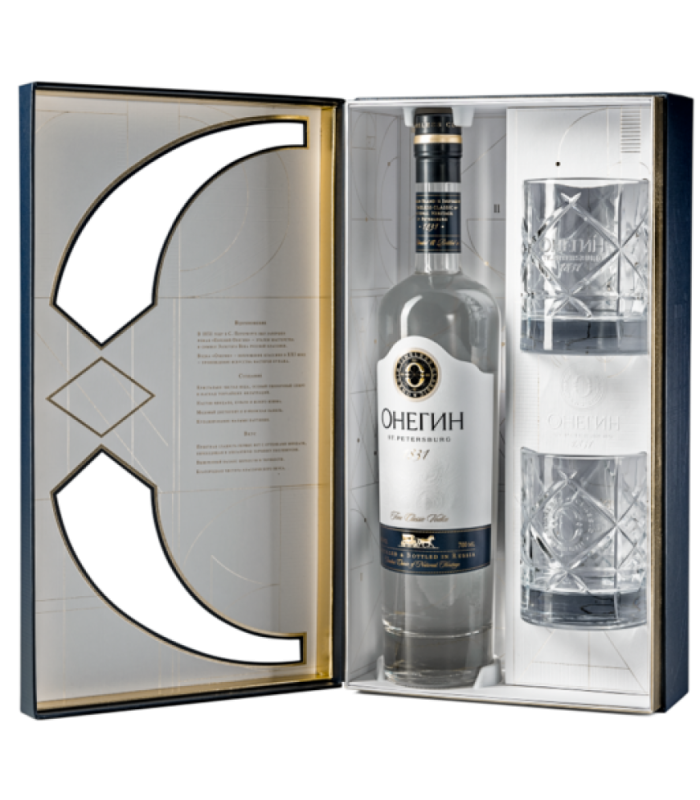 Onegin Vodka Box with two cups