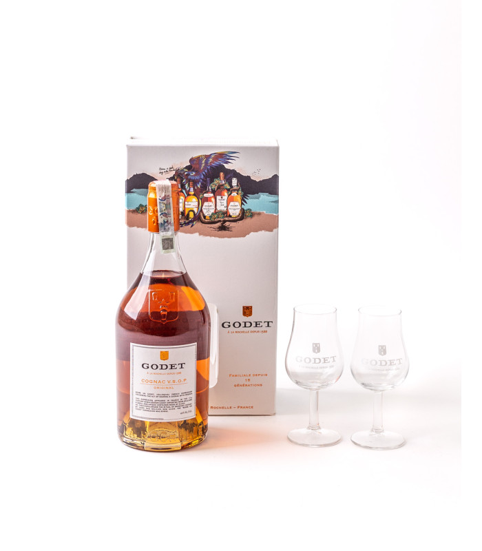 Cognac Gode VSOP 0.7 l + glasses